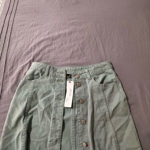 Blue Blush Green Midi Pencil Skirt for Work
